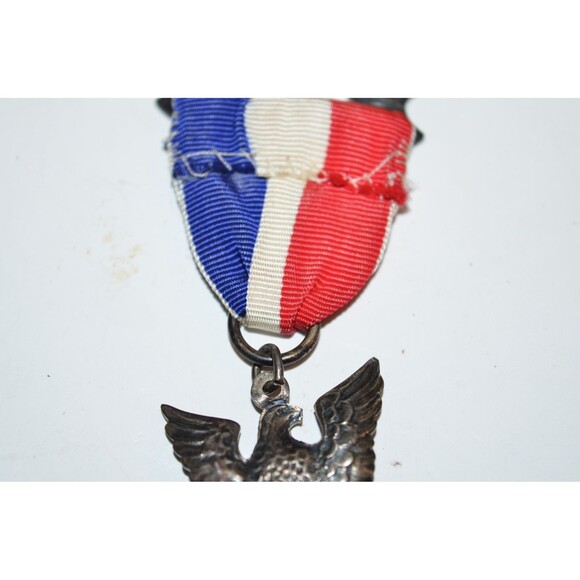 Vtg 1950's EAGLE RANK Boy Scouts of America MEDAL BSA Honor Badge Sterling silve - Picture 7 of 13